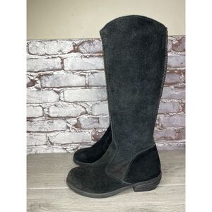 ANOUK Black Suede Leather Knee Tall Side Zip Low Heel Boots Women’s 7M US/38EU